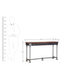 Quatro Metal Console Table In Rustic Teak Finish