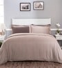 Brown Solid 100% Cotton Double Bed Duvet Cover With 2 Pillow Covers
