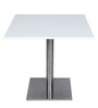 Bistro Square Outdoor Coffee Table in Frosty White Finish & Silver Colour