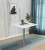 Bistro Square Outdoor Coffee Table in Frosty White Finish & Silver Colour
