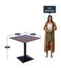 Bistro Square Outdoor Coffee Table In Walnut  & Black Colour