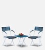 Bistro Foldable Patio Outdoor Set In Ocean Blue Finish