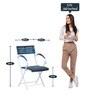 Bistro Foldable Patio Outdoor Set In Ocean Blue Finish