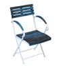 Bistro Foldable Patio Outdoor Set In Ocean Blue Finish