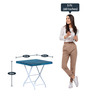 Bistro Foldable Patio Outdoor Set In Ocean Blue Finish
