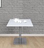 Bistro Square Outdoor Coffee Table in Frosty White Finish & Silver Colour