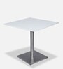 Bistro Square Outdoor Coffee Table in Frosty White Finish & Silver Colour