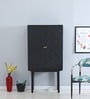Bizerk Solid Wood Bar Cabinet In Black Brush Finish