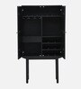 Bizerk Solid Wood Bar Cabinet In Black Brush Finish