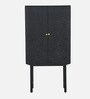 Bizerk Solid Wood Bar Cabinet In Black Brush Finish