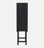 Bizerk Solid Wood Bar Cabinet In Black Brush Finish