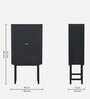 Bizerk Solid Wood Bar Cabinet In Black Brush Finish