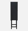 Bizerk Solid Wood Bar Cabinet In Black Brush Finish
