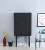 Bizerk Solid Wood Bar Cabinet In Black Brush Finish