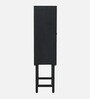 Bizerk Solid Wood Bar Cabinet In Black Brush Finish