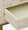 Bizerk Solid Wood Bedside Table In Sandblasted White Finish With Drawers