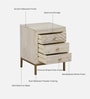 Bizerk Solid Wood Bedside Table In Sandblasted White Finish With Drawers