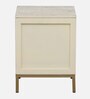 Bizerk Solid Wood Bedside Table In Sandblasted White Finish With Drawers
