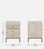Bizerk Solid Wood Bedside Table In Sandblasted White Finish With Drawers
