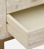 Bizerk Solid Wood Bedside Table In Sandblasted White Finish With Drawers