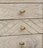 Bizerk Solid Wood End Table In Sandblasted White Finish With Drawers