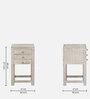 Bizerk Solid Wood End Table In Sandblasted White Finish With Drawers