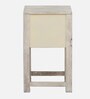 Bizerk Solid Wood End Table In Sandblasted White Finish With Drawers