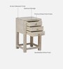 Bizerk Solid Wood End Table In Sandblasted White Finish With Drawers