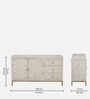 Bizerk Solid Wood Sideboard In Sandblasted White Finish With Drawers