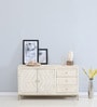 Bizerk Solid Wood Sideboard In Sandblasted White Finish With Drawers