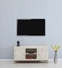 Bizerk Solid Wood TV Console In Sandblasted White Finish