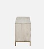 Bizerk Solid Wood TV Console In Sandblasted White Finish