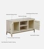 Bizerk Solid Wood TV Console In Sandblasted White Finish