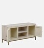 Bizerk Solid Wood TV Console In Sandblasted White Finish