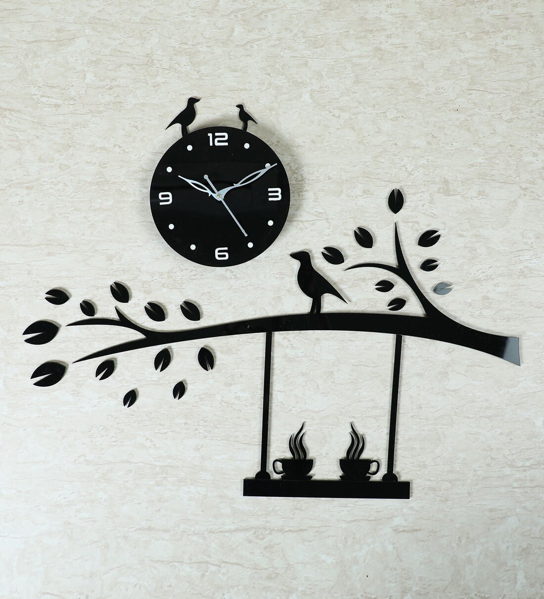 Buy Black Acrylic Analog Abstract Design Wall Clock by Darkpyro Online Novelty Wall Clocks