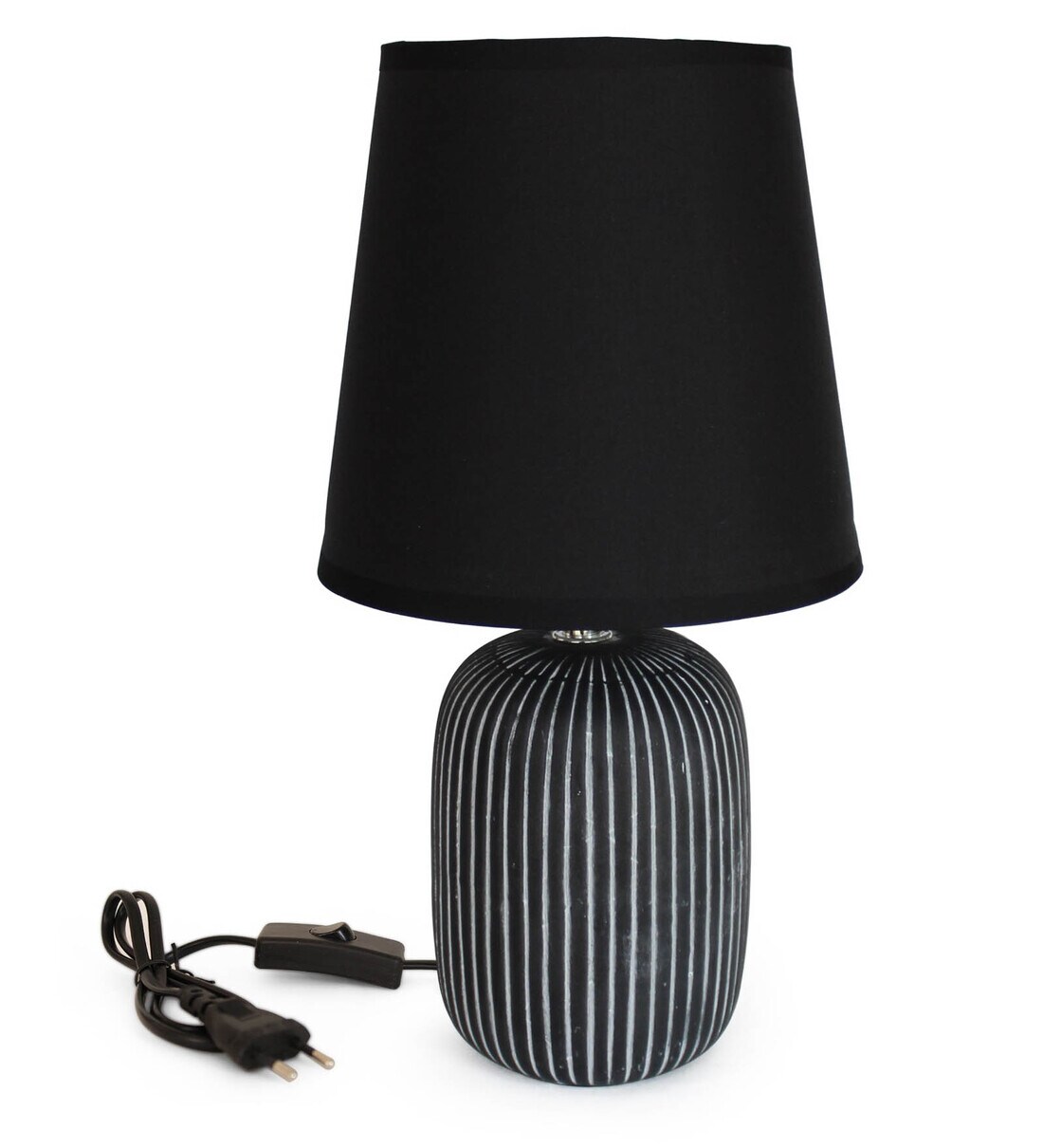 Buy Black Bedside Table Lamp With Shade By Tied Ribbons Online