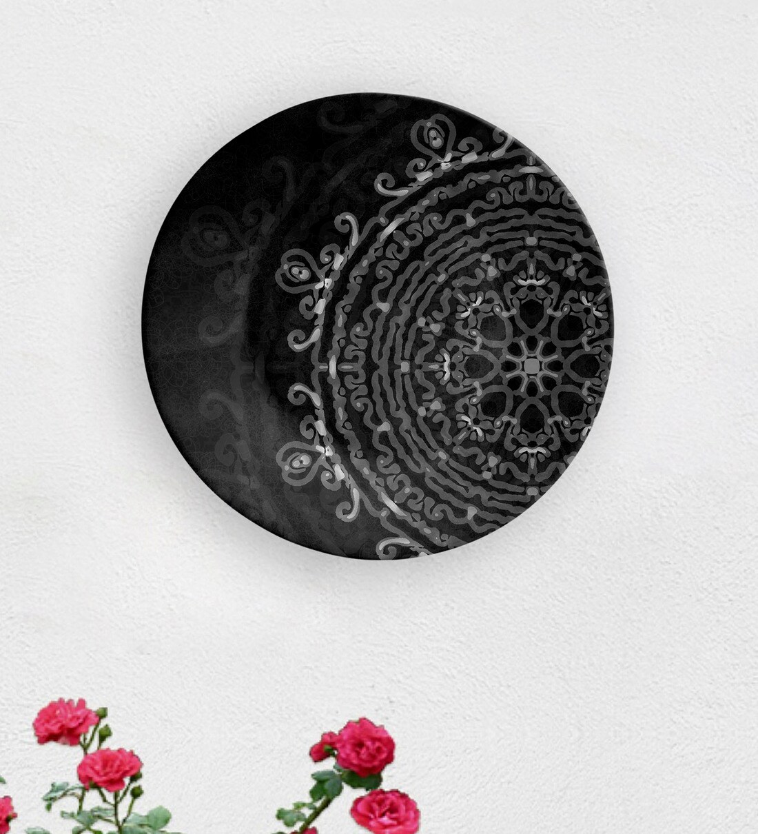 Buy Black Ceramic Mandela Decorative Wall Plate By Quirk India Online