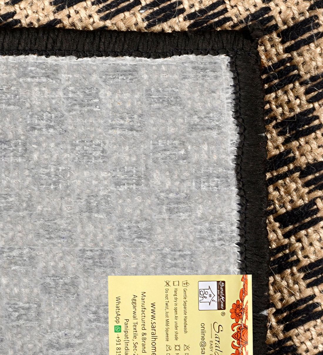 Buy Beige Jute & Cotton Solid 4 X 6 Feet Hand Woven Carpet by Saral Home Online 4 ft x 6 ft