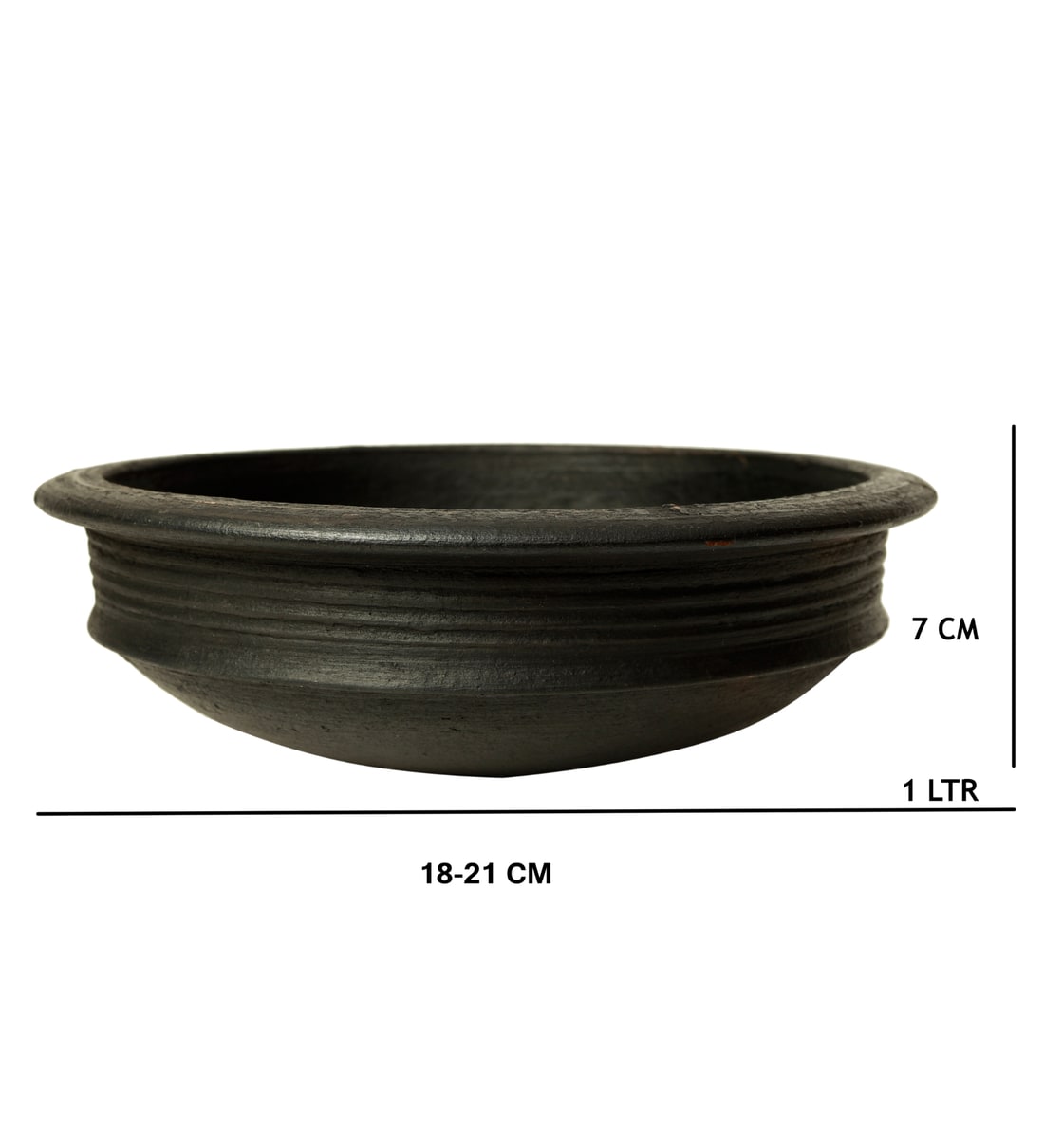 Buy Black Clay Pot 1 Litre By Ecocraft India Online Pots and Handis