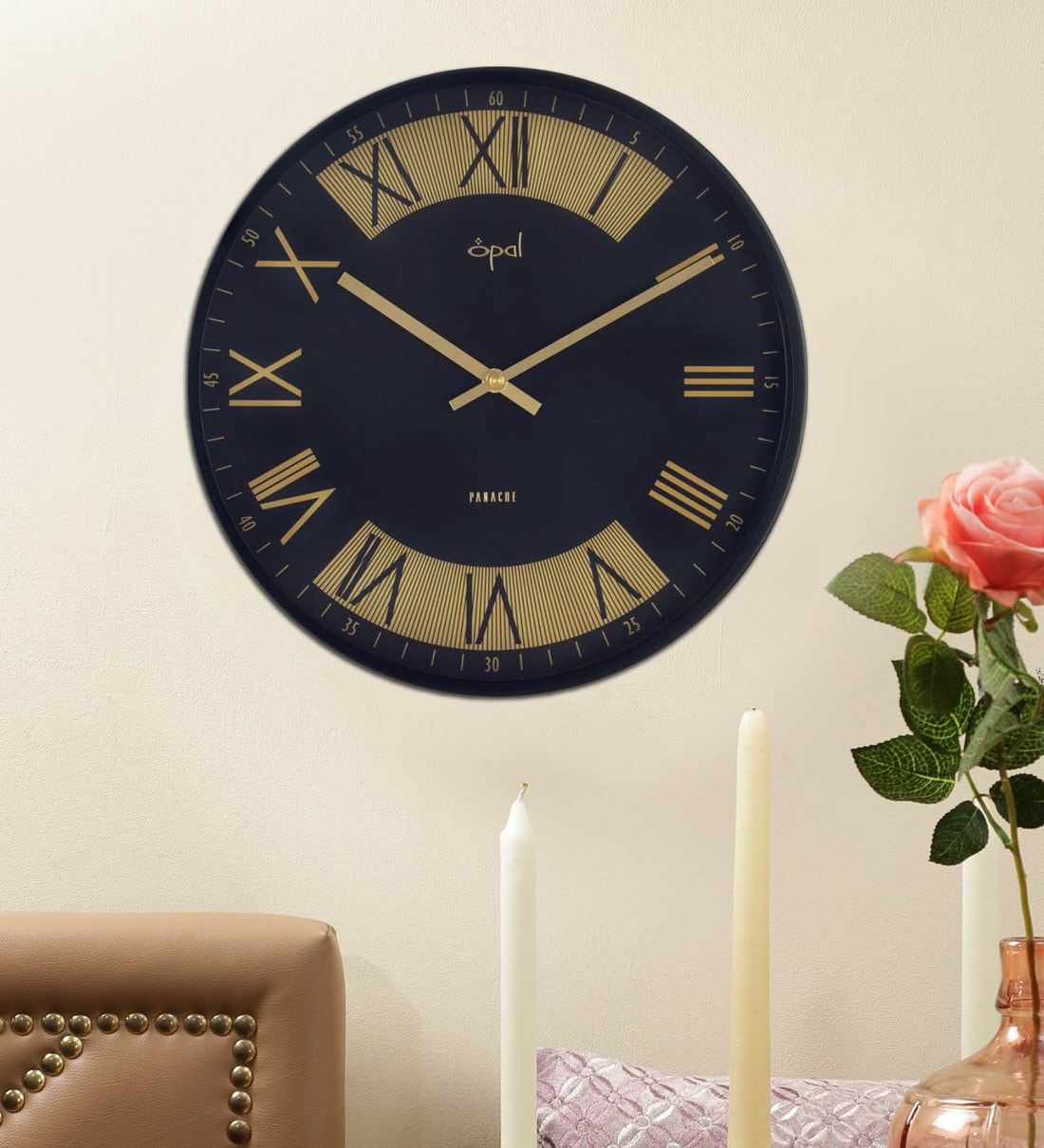 Buy Black Copper 11 Inch Wall Clock By Opal Online Modern Wall Clocks Wall Clocks Home Decor Pepperfry Product