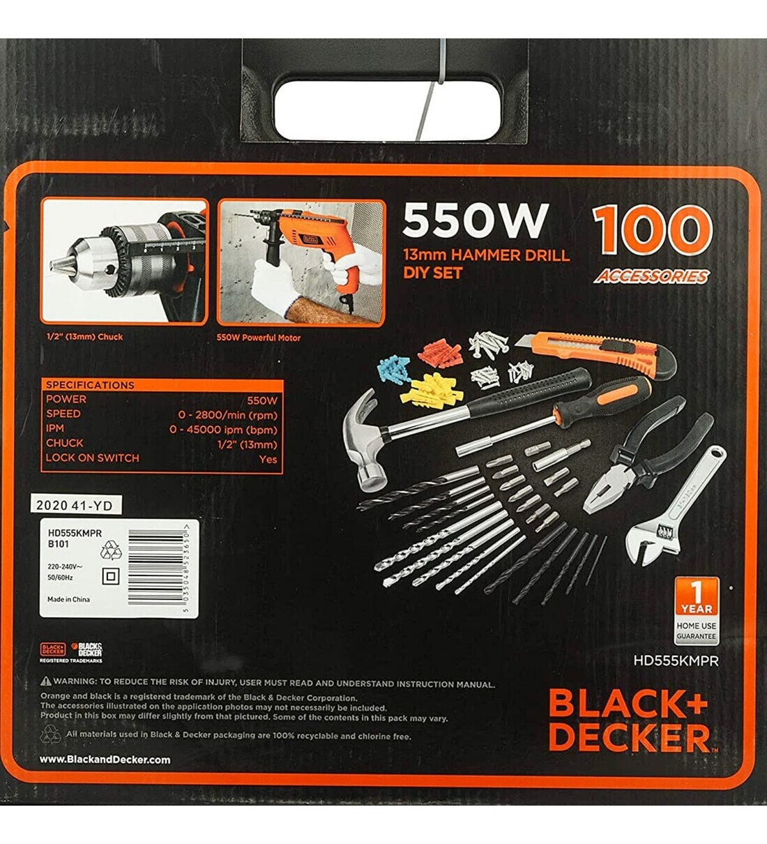 BLACK+DECKER HD555KA50 Power & Hand Tool Kit Price in India - Buy BLACK+ DECKER HD555KA50 Power & Hand Tool Kit online at