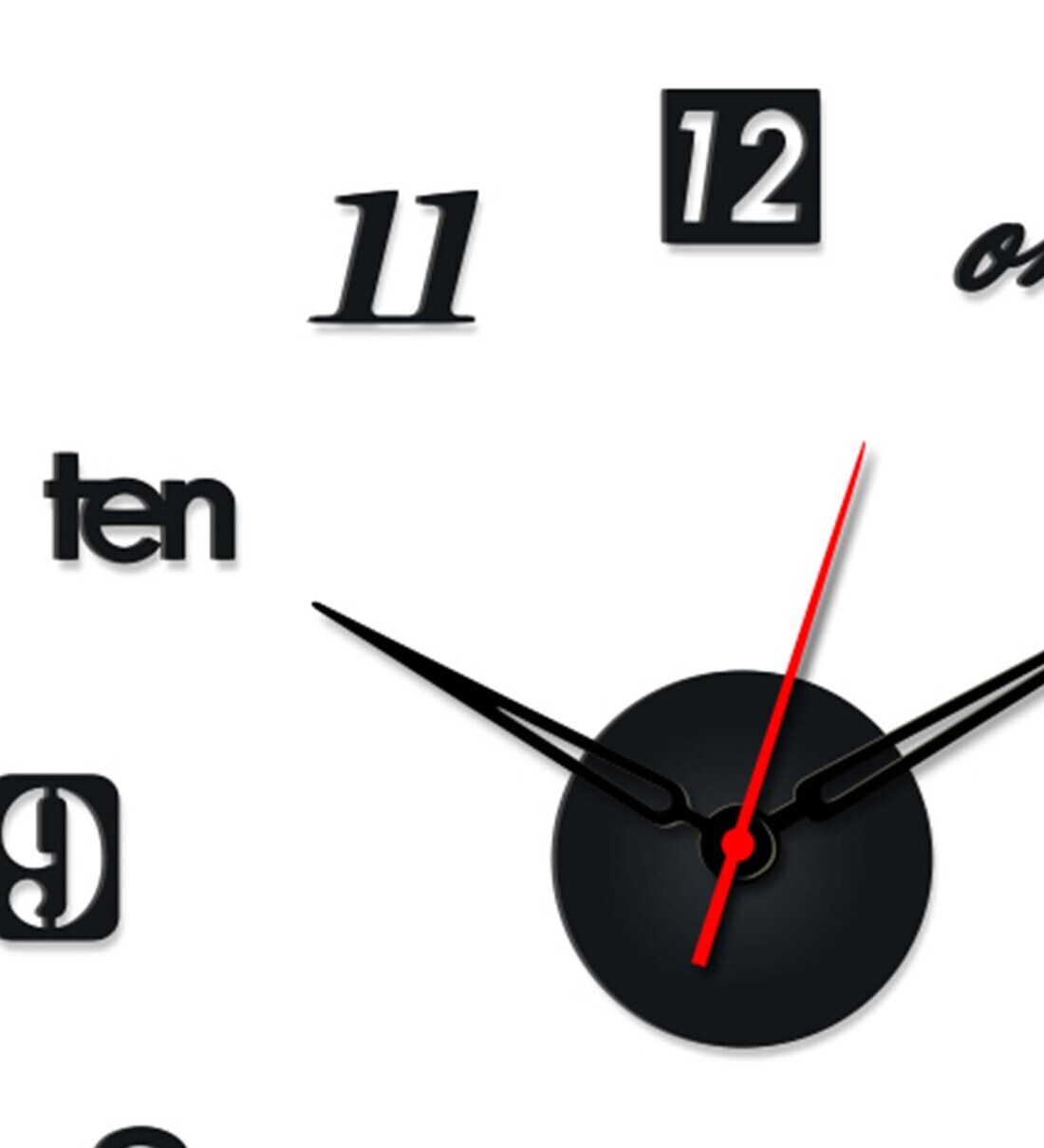 Buy Black Engineered Wood Analog Wall Clock By WallMantra Online