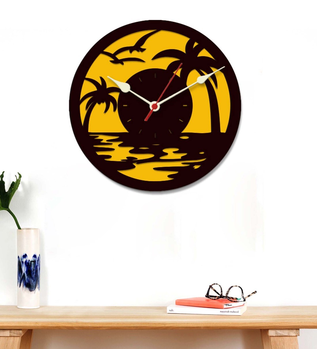 Buy Black Engineered Wood Analog Wall Clock By WallMantra at 41 OFF by