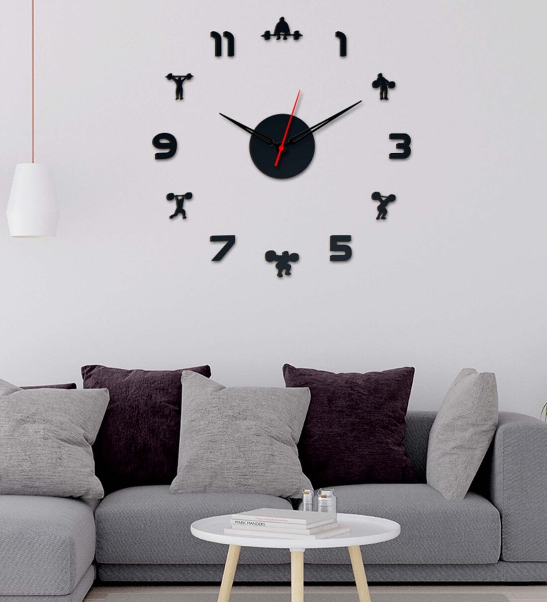Buy Black Engineered Wood Analog Wall Clock By WallMantra Online
