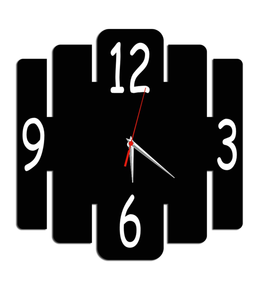 Buy Black Engineered Wood Analog Wall Clock by DecoreMantra Online