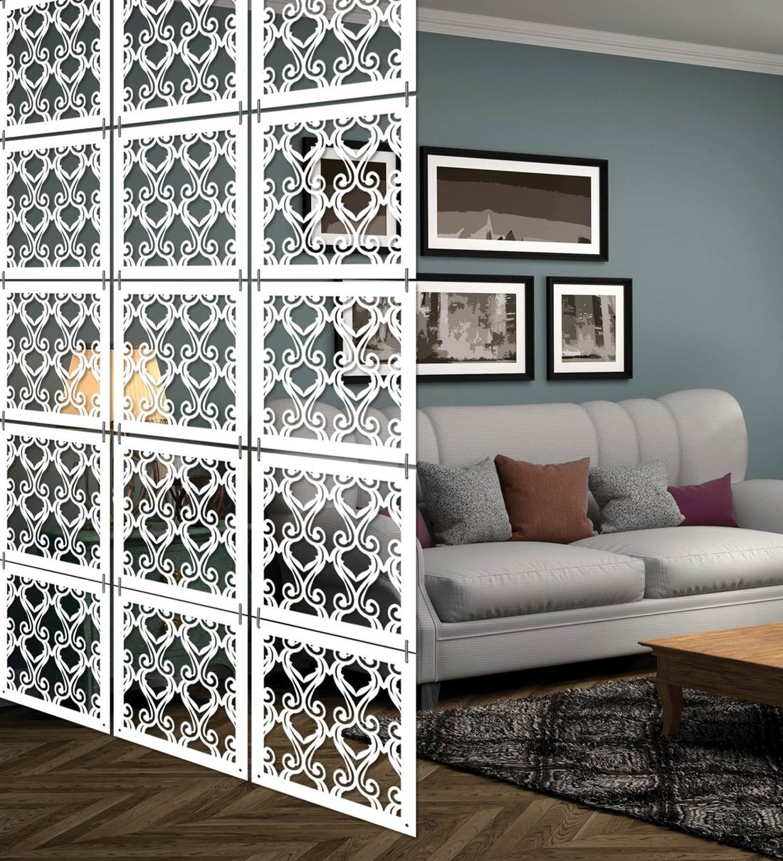 Buy White Engineered Wood Set of 10 Blocks Hanging Screen & Dividers by