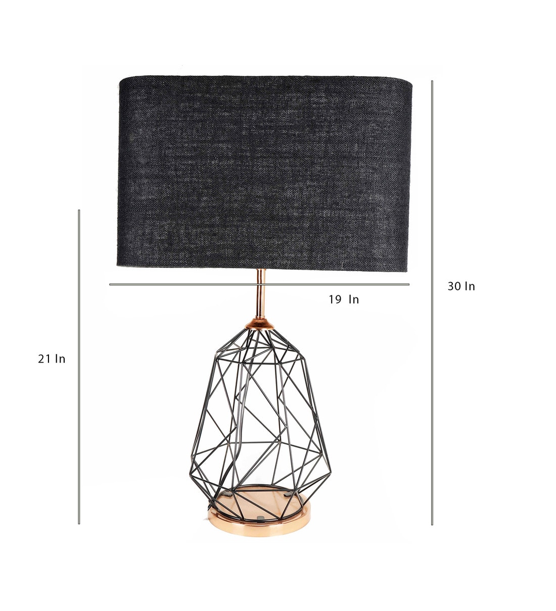 Buy Black Shade Table Lamp With Metal Base By Grated Ginger Online