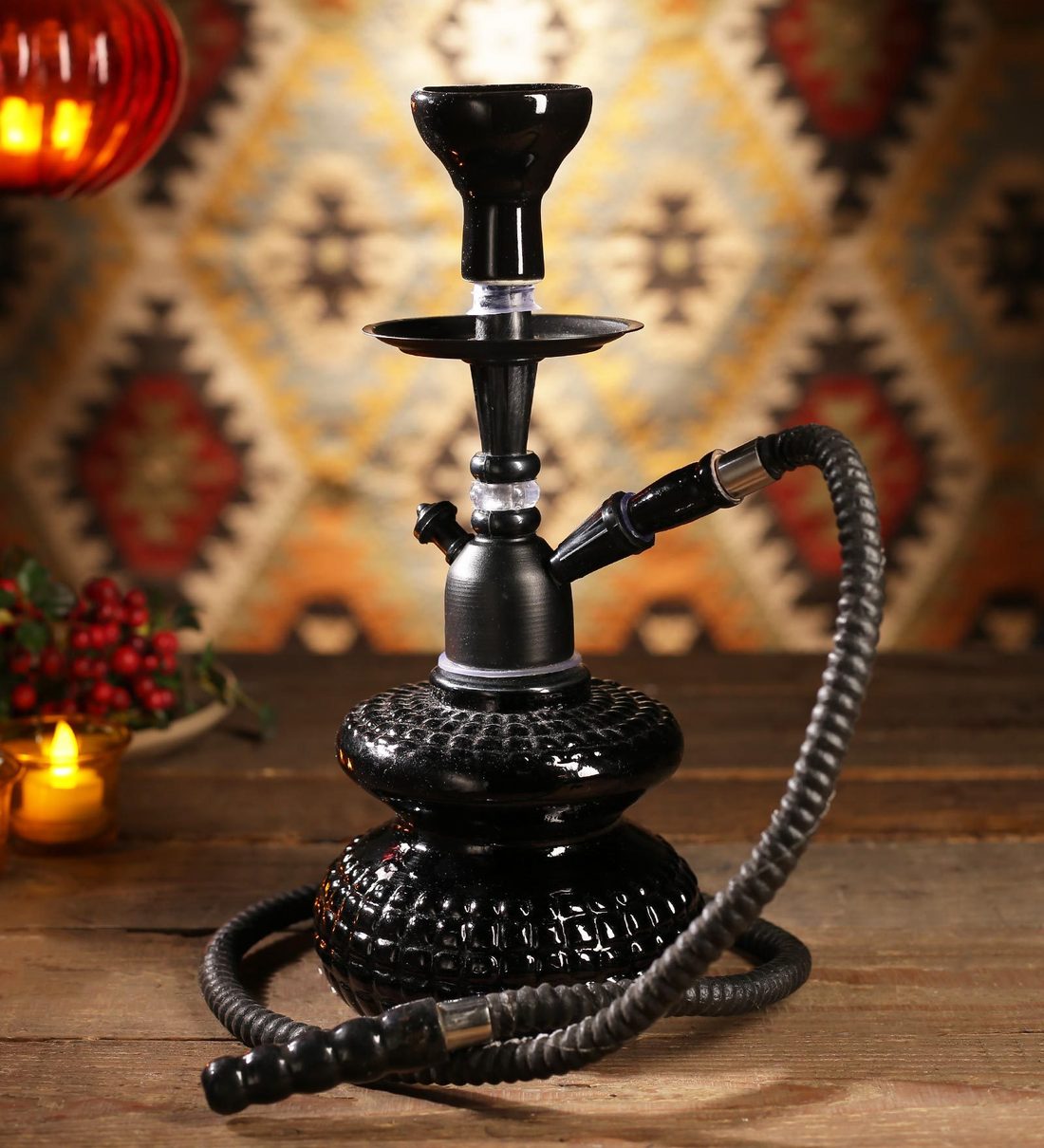 Buy Black Glass Cheeku 13 Inch Hookah By Basement Bazaar Online