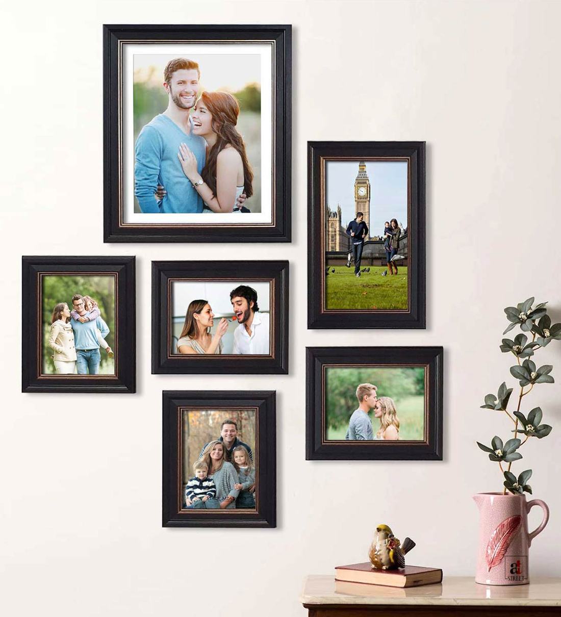 Buy Individual Ams Set Of 6 Black Polyresin Collage Photo Frames at 22% ...