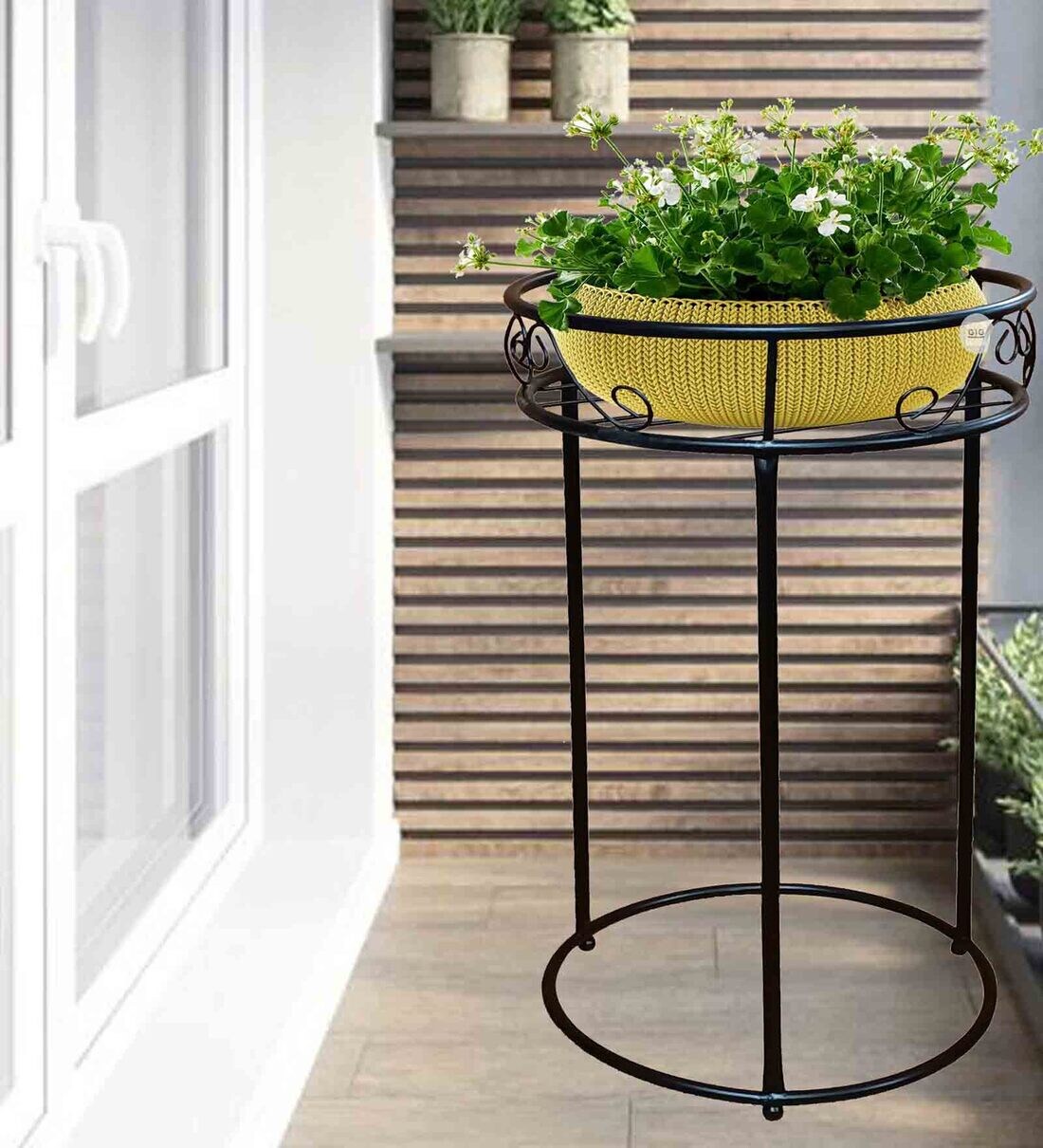 Buy Black Iron Large Planter Stand by GIG Handicrafts Online Planter Stands Planter Stands